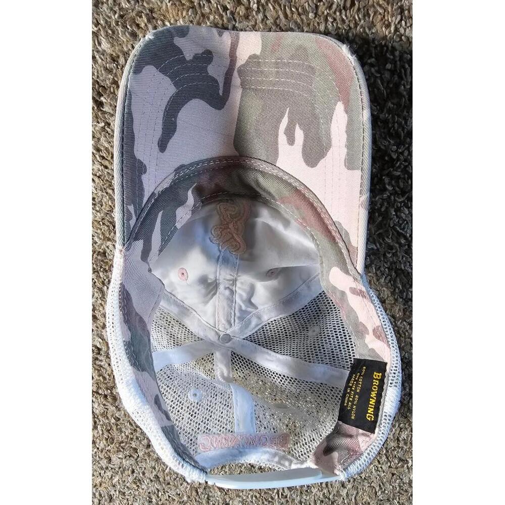 Browning Baseball Hat Onesize Pink Camouflage Dee… - image 4